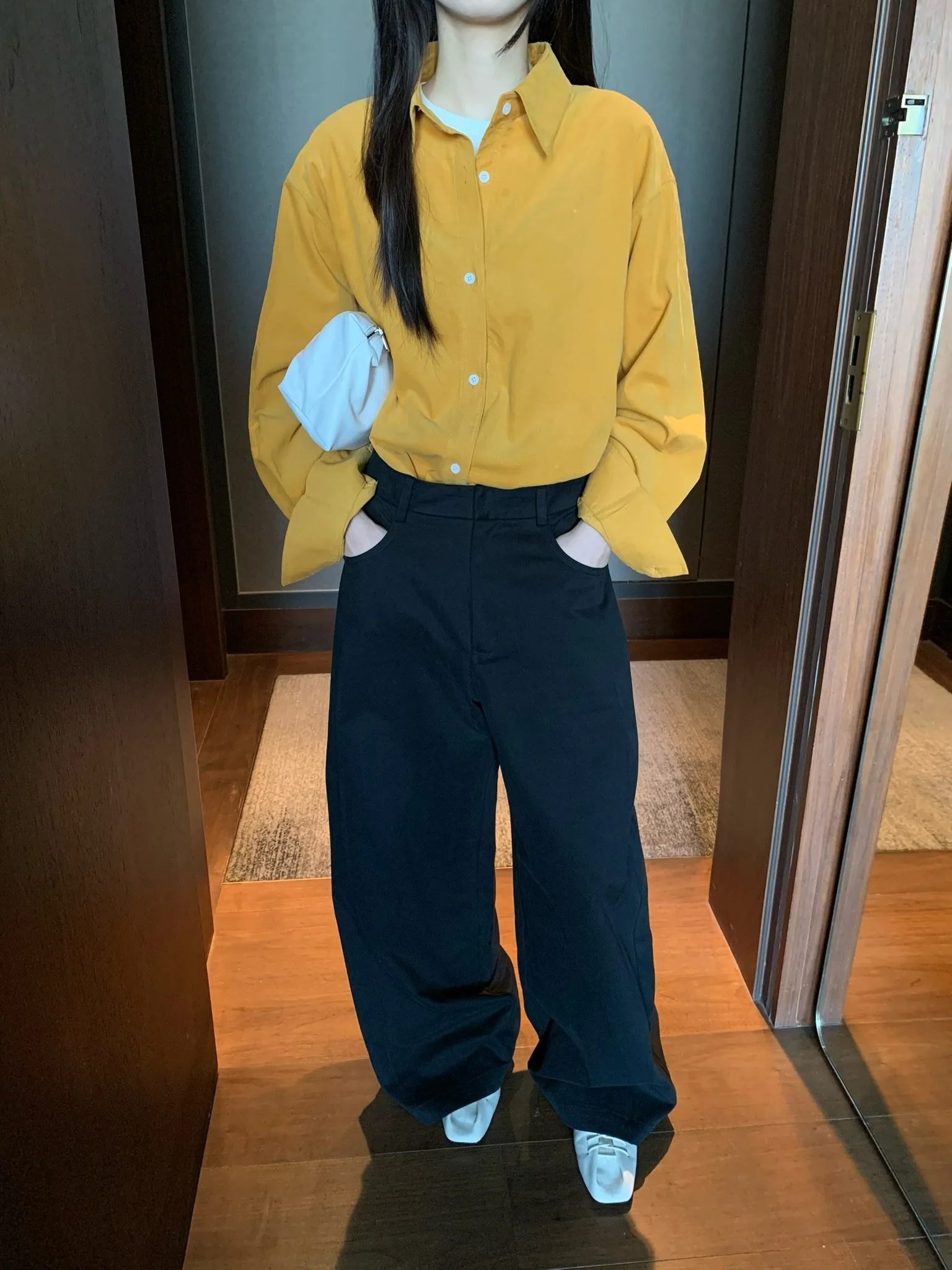 

Женские повседневные брюки с широкими штанинами, пэчворк, плиссированные, универсальные, для работы, с высокой талией, для поездок на работу, SK6804, Осень 2025