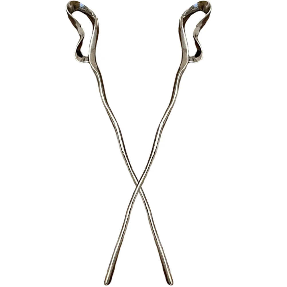 2 قطعة شوك الشعر المعدنية غير النظامية للنساء زينة الشعر الصينية تسريحات الشعر ذاتية الصنع هدية أنيقة دبوس الشعر المعدني دبوس الشعر غير النظامية