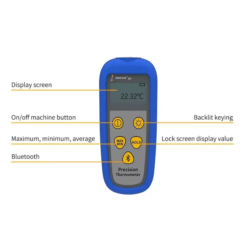 2026Cost-Efficient 222RTD Handheld Platinum Thermometer for Electronic Component Thermal Testing