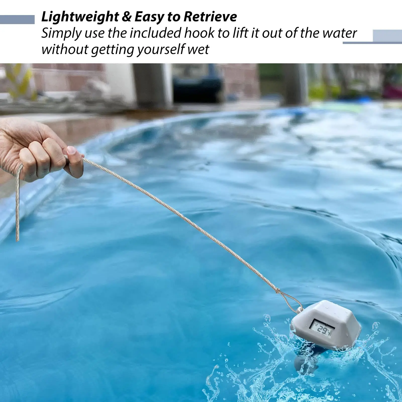 Imagem -05 - Ecowitt Wn36 Termômetro de Piscina sem Fio com Âncora Sensor de Temperatura da Água de Leitura Fácil Flutuante para Piscina Spa