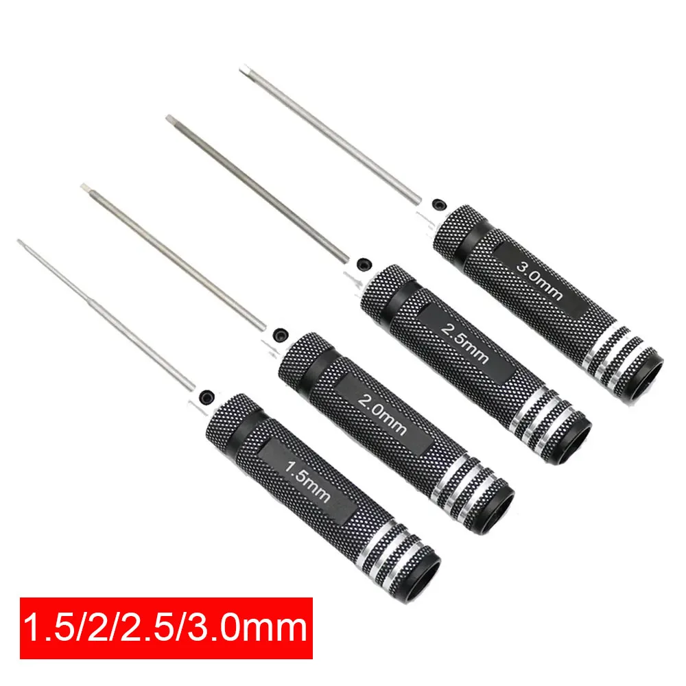 

4PCS Universal 1.5/2/2.5/3.0mm Hex Drivers Allen Wrench Repair Tool Set for RC Cars