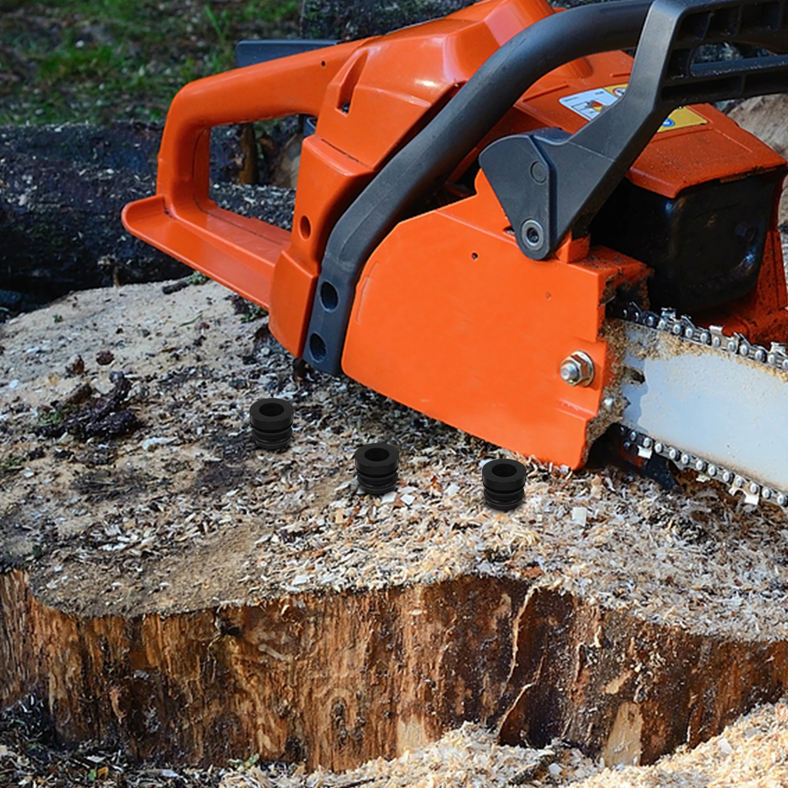 10 Piece Chainsaw Shock Absorber Mower Repair Parts Handle Buffer Replacement Black Accessories Spare