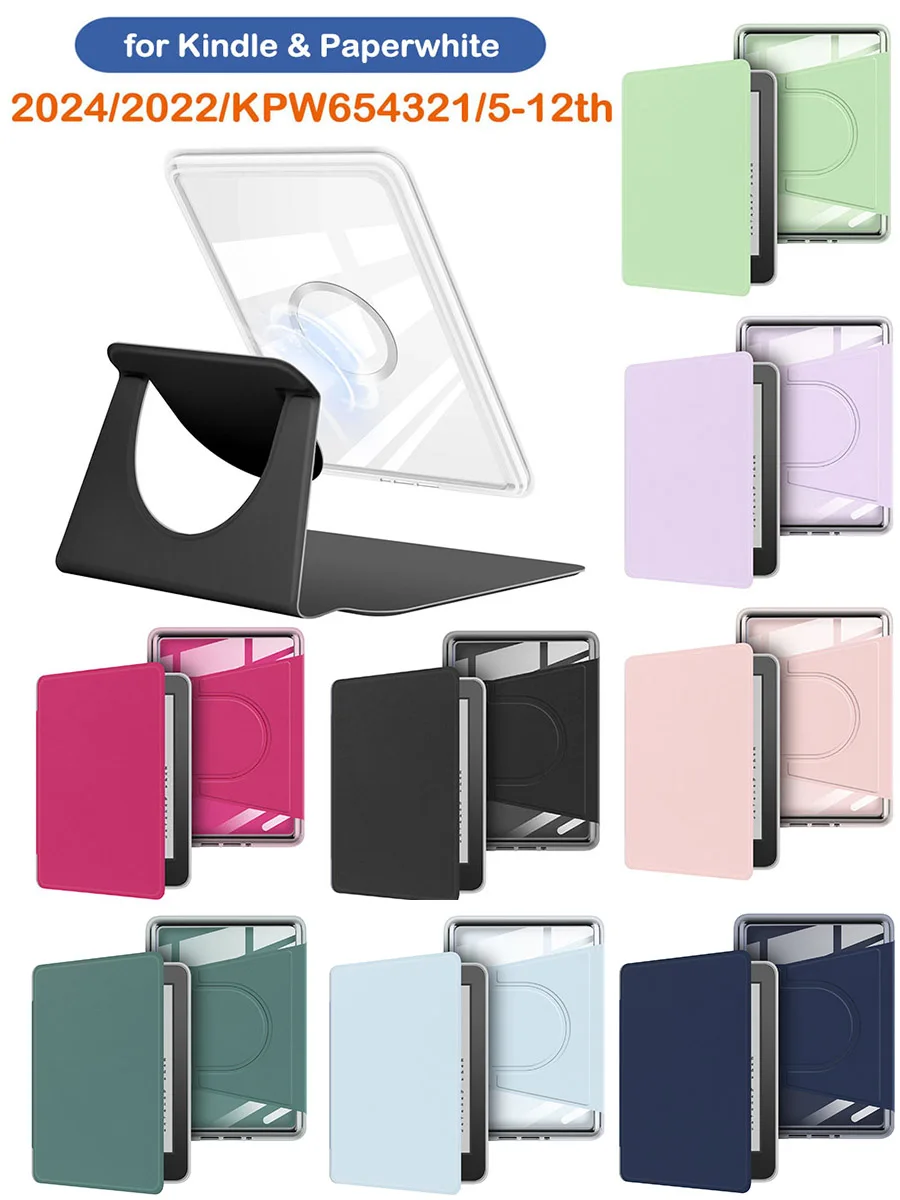 Acryl-Hülle mit magnetischer Halterung für Kindle Paperwhite Colorsoft 2024 2022 2021, 10., 11., 12. Generation, 6,8, 7 Zoll, Schutzhülle