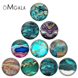 Golden Blue Purple Imitation Stone Texture 10pcs 12mm/18mm/20mm/25mm Round photo glass cabochon demo flat back Making findings