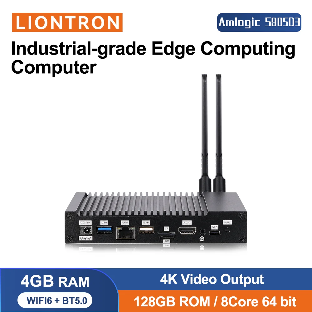 Liontron Android Mini PC With RS232 Serial Port 12nm 4GB RAM 128GB RAM Industrial PC Computer for AI Edge Computing