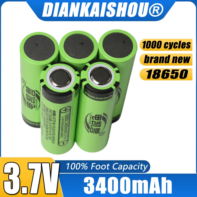 18650 3400mAh 4-400pcs جديد DIANKAISHOU بطارية قابلة للشحن 3.7 فولت 3C تفريغ بطاريات عالية الطاقة للأجهزة عالية الطاقة #1