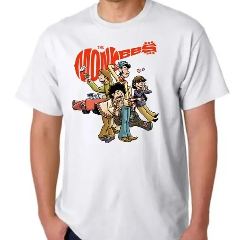THE MONKEES CARTOON ILLUSTRATION SHIRT T-Shirt DAVY NESMITH TORK DOLENZ