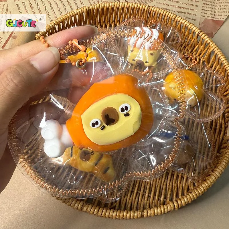 Süßes lustiges Capybara Pinch Squeeze Toy Silikon Stress Relief Toy Cream Mud Feel Dekompression Slow Rebound Toy Schlüsselanhänger Charm Geschenke