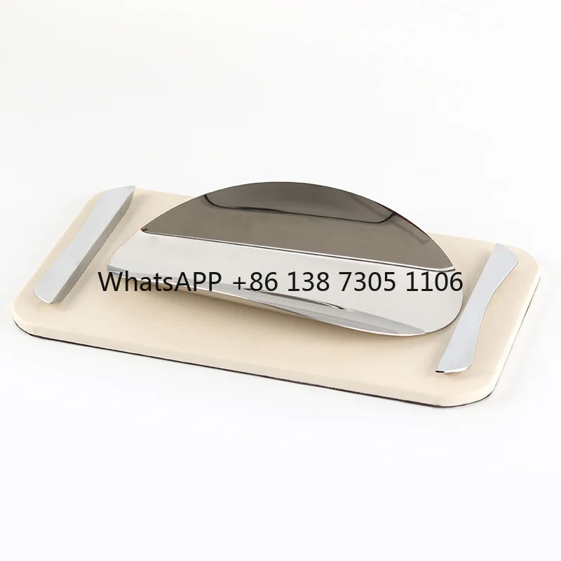 

Leather Metal Fruit Plate Ornament Hotel Homestay Home Furnishing Tea Gee Semicircular Storage Plate Accessories