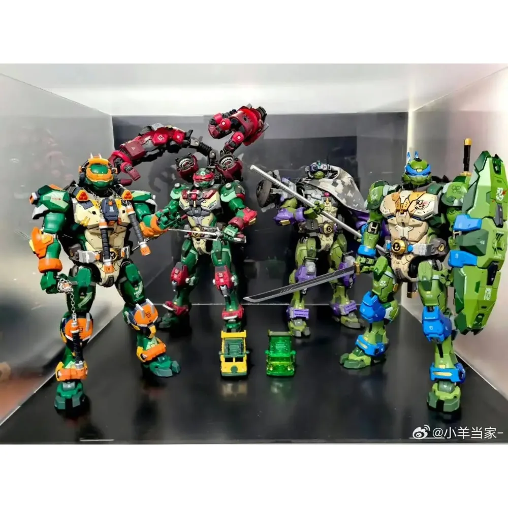 En Stock HEATBOYS Figura de Acción de las Tortugas Ninja Adolescentes, Michelangelo, Donatello, Leonardo, Modelo Mecha, Juguetes de Aleación de las Tortugas Ninja