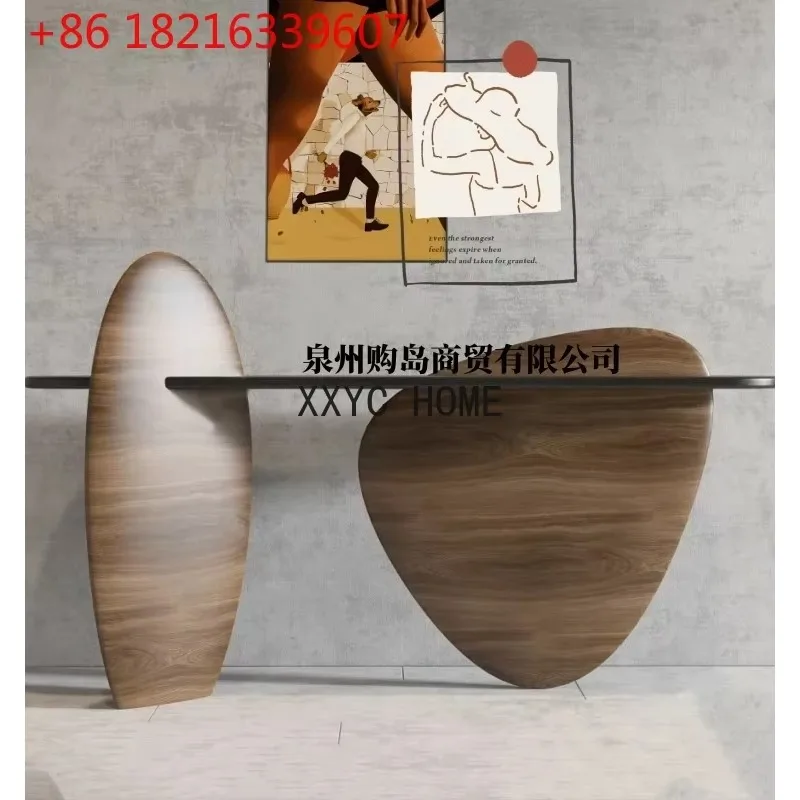 TAO Walnut Color Entry Door Hall Cabinet Desk Modern Minimalist Decorative Table