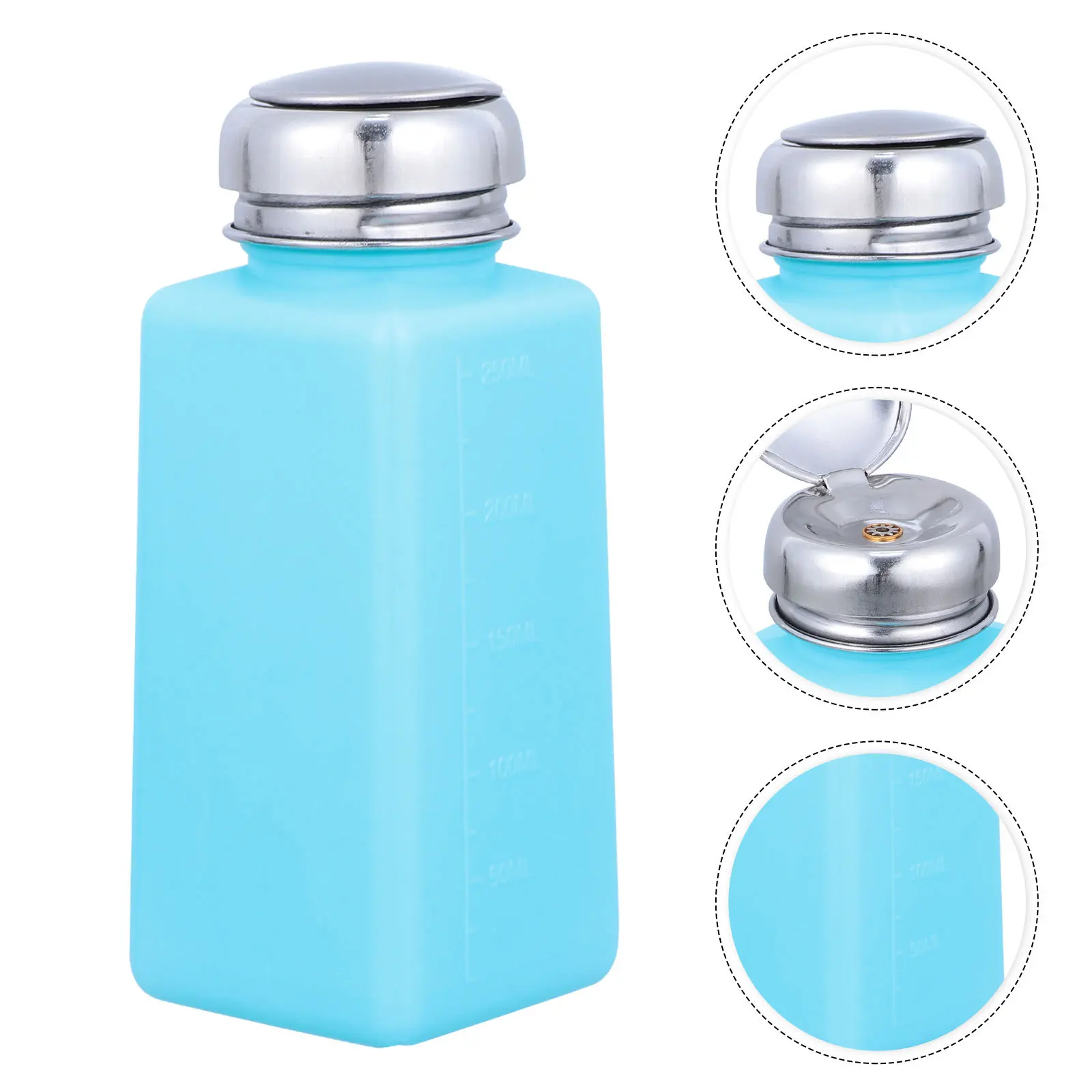 

2Pcs Alcohol Pump Bottle Press Dispenser Leakproof Empty Bottle Portable for Travel Camping Nail Polish Remover