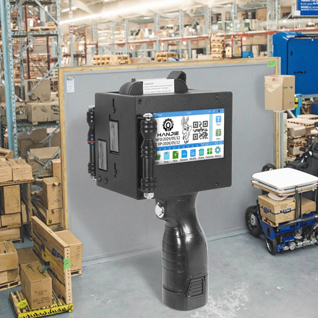 

Portable Intelligent 5cm Large Format Multi-language TIJ Handheld Inkjet Printers Gun logo Date Coding Machine Printing