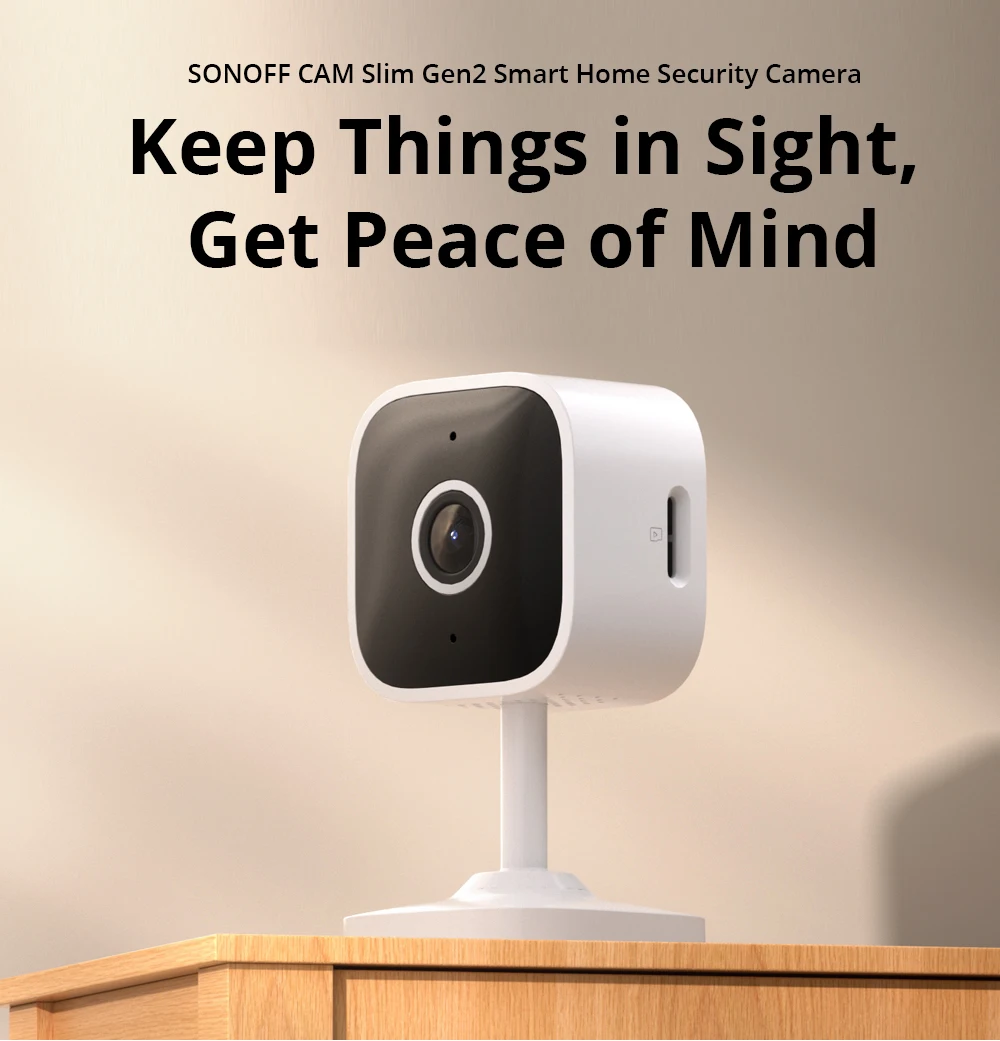 SONOFF CAM Slim Gen2 Smart Home Security Camera 1080P Human&Motion Detection  Night Vision Two-way Audio work with Google Alexa