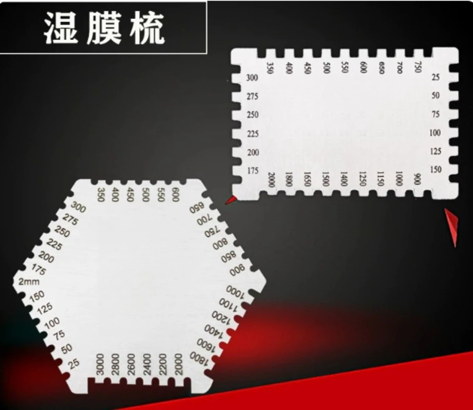 High Precision Stainless Steel Hex Wet Film Comb Gauge Paint Coating Thickness Measuring Tool