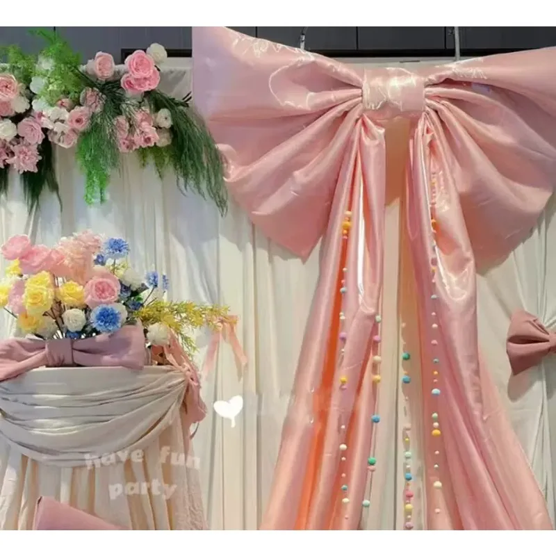 1 grand nœud en velours prêt à l'emploi pour la décoration de mariage, de chambre, de vitrine de centre commercial, de fête de la Saint-Valentin et de festival du printemps