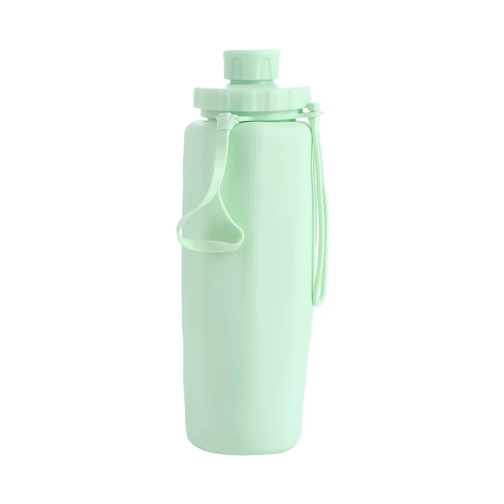 

600ml Silicone Folding Water Bottle Reuseable Soft Travel Cup Collapsible Water Cup Wear-resistant Leak-proof Foldable Bottle