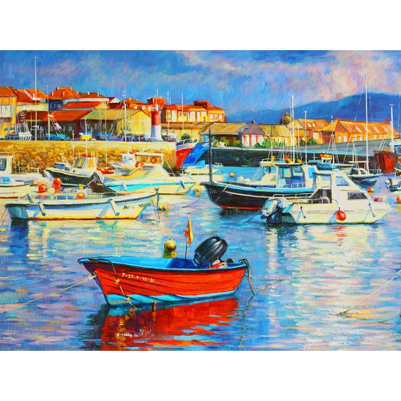 New 5D DIY Diamond Painting Sea View Diamond Embroidery Ferry Cross Stitch Full Square Round Drill Crafts Home Decor Kids Gift