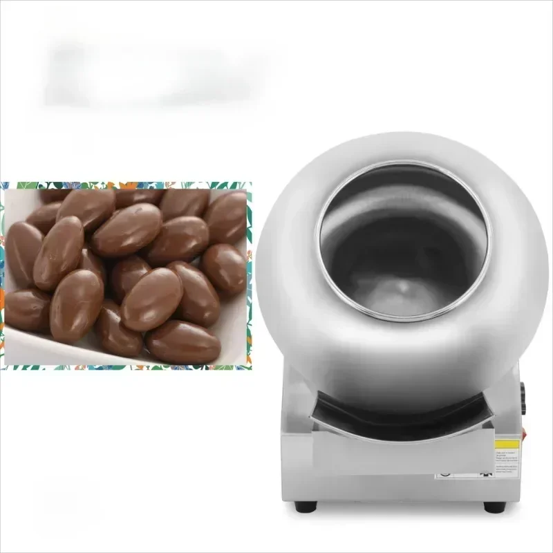Máquina de Recubrimiento de Chocolate Pequeña Comercial de Sobremesa, Mini Máquina de Recubrimiento de Azúcar y Chocolate para Cacahuetes y Frutos Secos con Temperado H