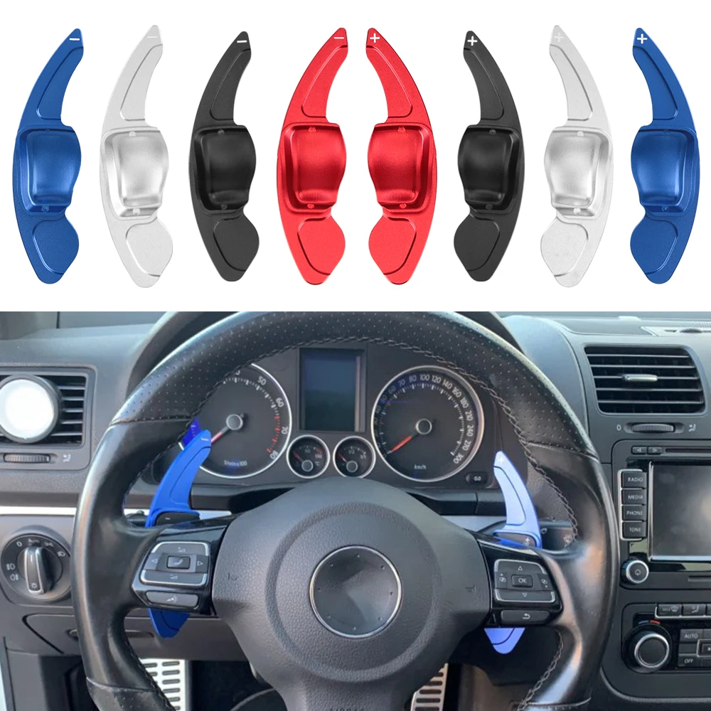 2Pcs/set Steering Wheel Paddle Extension Shift Cover For VW Golf 5 6 MK6 GTI R Jetta MK5 Passat B6 B7 CC Polo Sharan Tiguan
