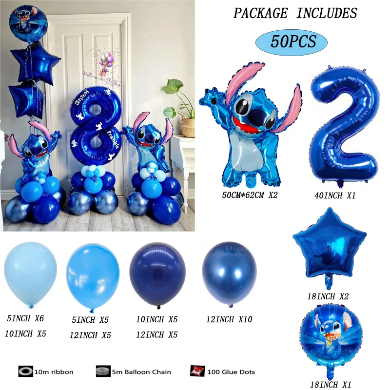 50pcs Disney Lilo & Stitch Party Balloons Stitch 40\