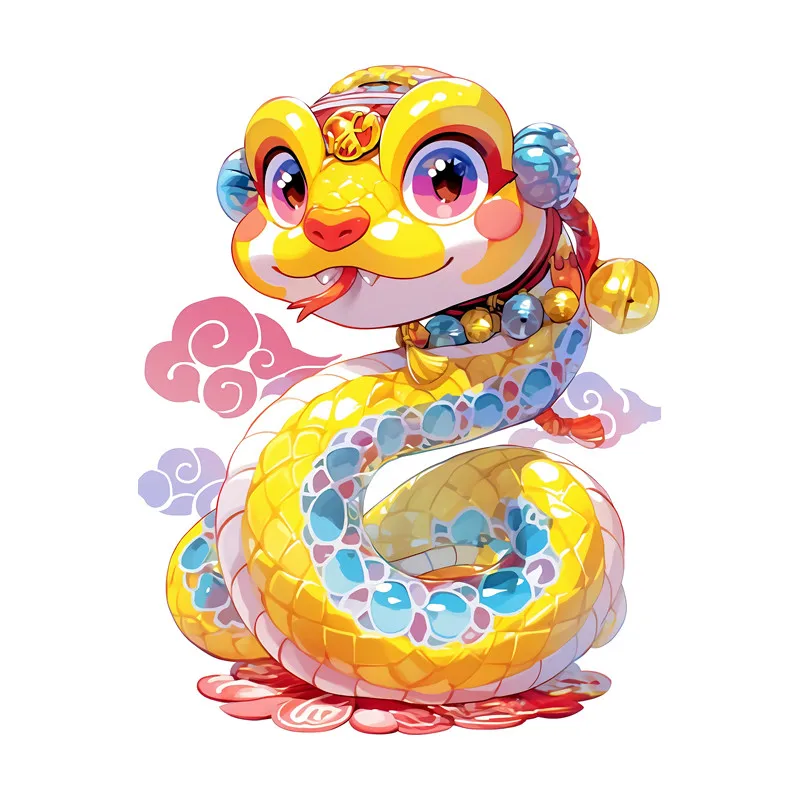 EARLFAMILY Colorful Snake Cartoon Car Stickers Funny Skateboard Air Conditioner JDM Vinyl Decals Amusing Waterproof Car Label