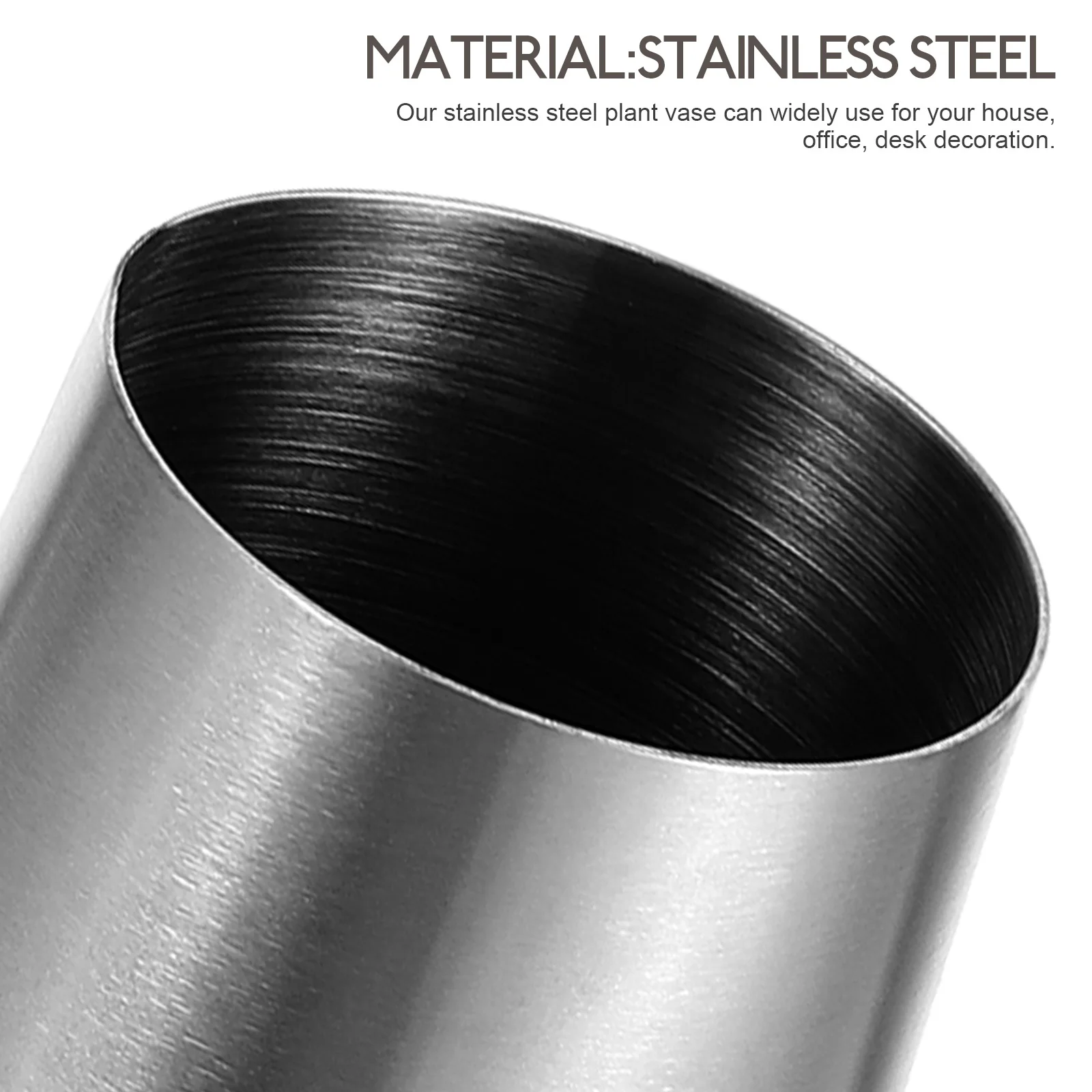 

Metal Flower Vase Planter Stainless Steel Desktop Decor Exquisite Workmanship Versatile Chic Stainless Steel Planter