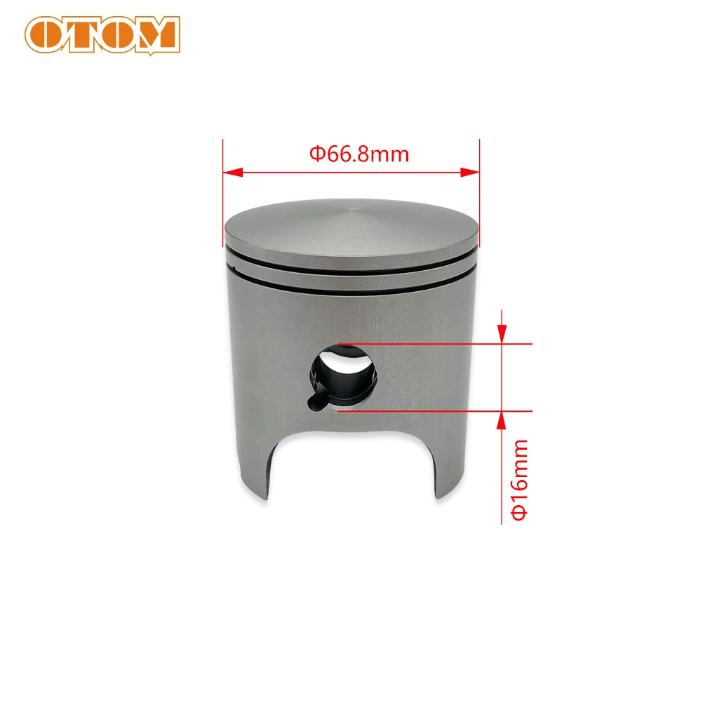 OTOM Motorcycle Engine DT230 Cylinder Piston Upgrade Forged 66.8mm 2 Stroke For YAMAHA DT230 Loncin MT250 TSE250R Aluminum Alloy