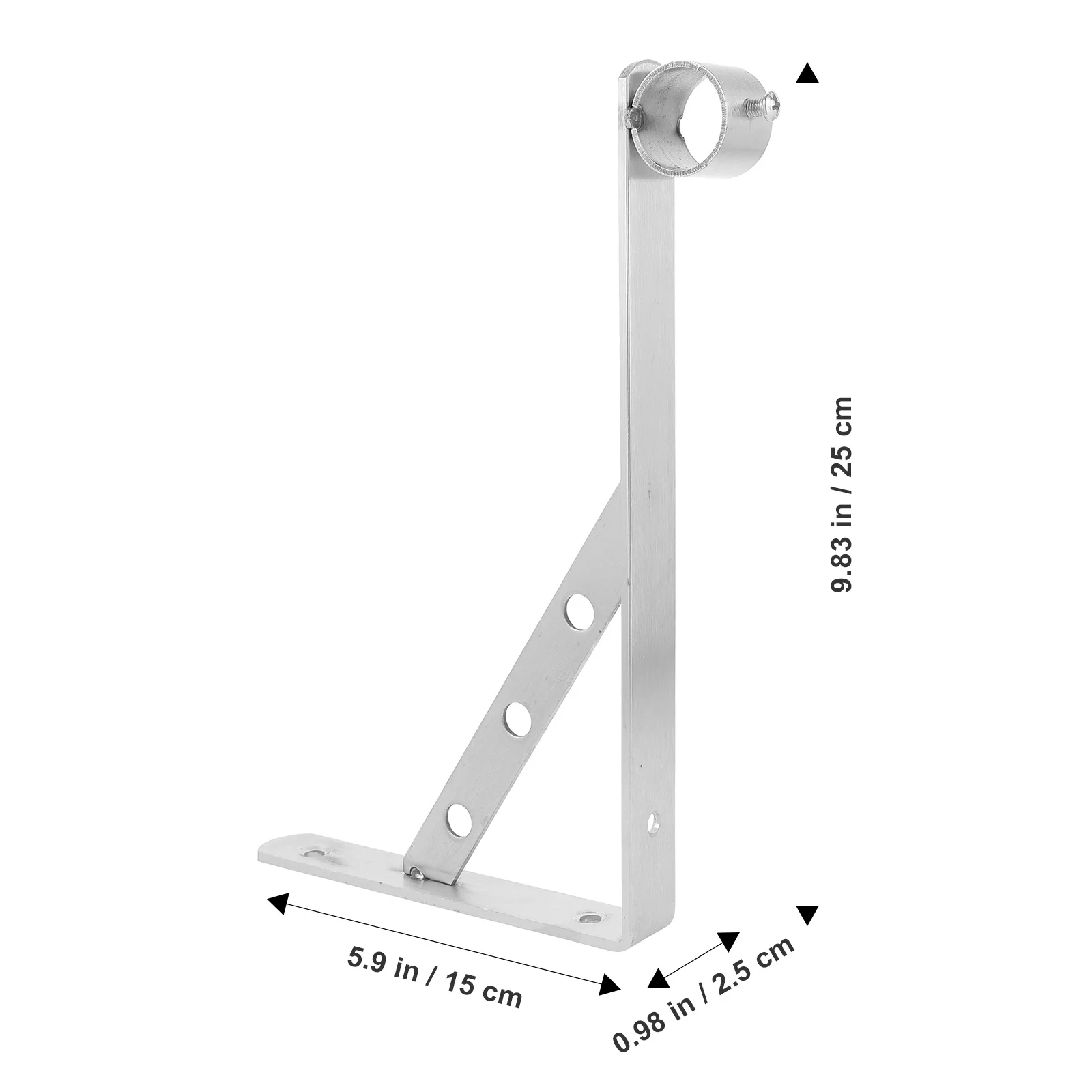 

2pcs Stainless Steel Clothes Drying Rod Bracket Triangle Wall Mount Holder For Balcony Outdoor Rust-Proof Clothesline Pole