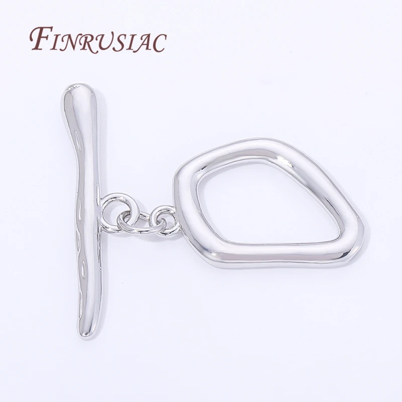 2/4/6Pcs Rhodium Plated Toggle Clasps For Jewelry Making,Necklaces OT Clasps,DIY Clasps Connectors For Bracelets Accessories