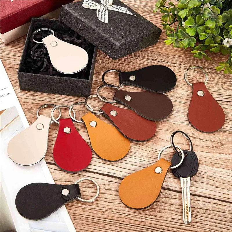 

120Pcs Pu Leather Key Fob Kit Leather Key Fobs Blanks With Rivets And Key Rings Leather Keychain For DIY Laser Engraving