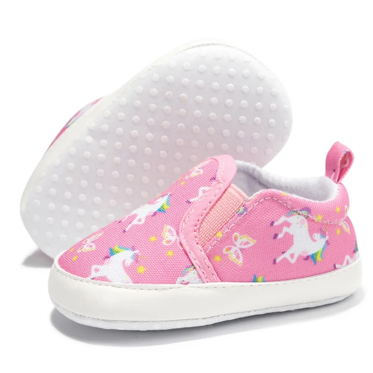 Meckior Spring Autumn Infant Casual Canvas Shoes Unicorn Dinosaurs Baby Boys Girls Shoes Anti-slip Soft Cotton Sole Crib Shoes