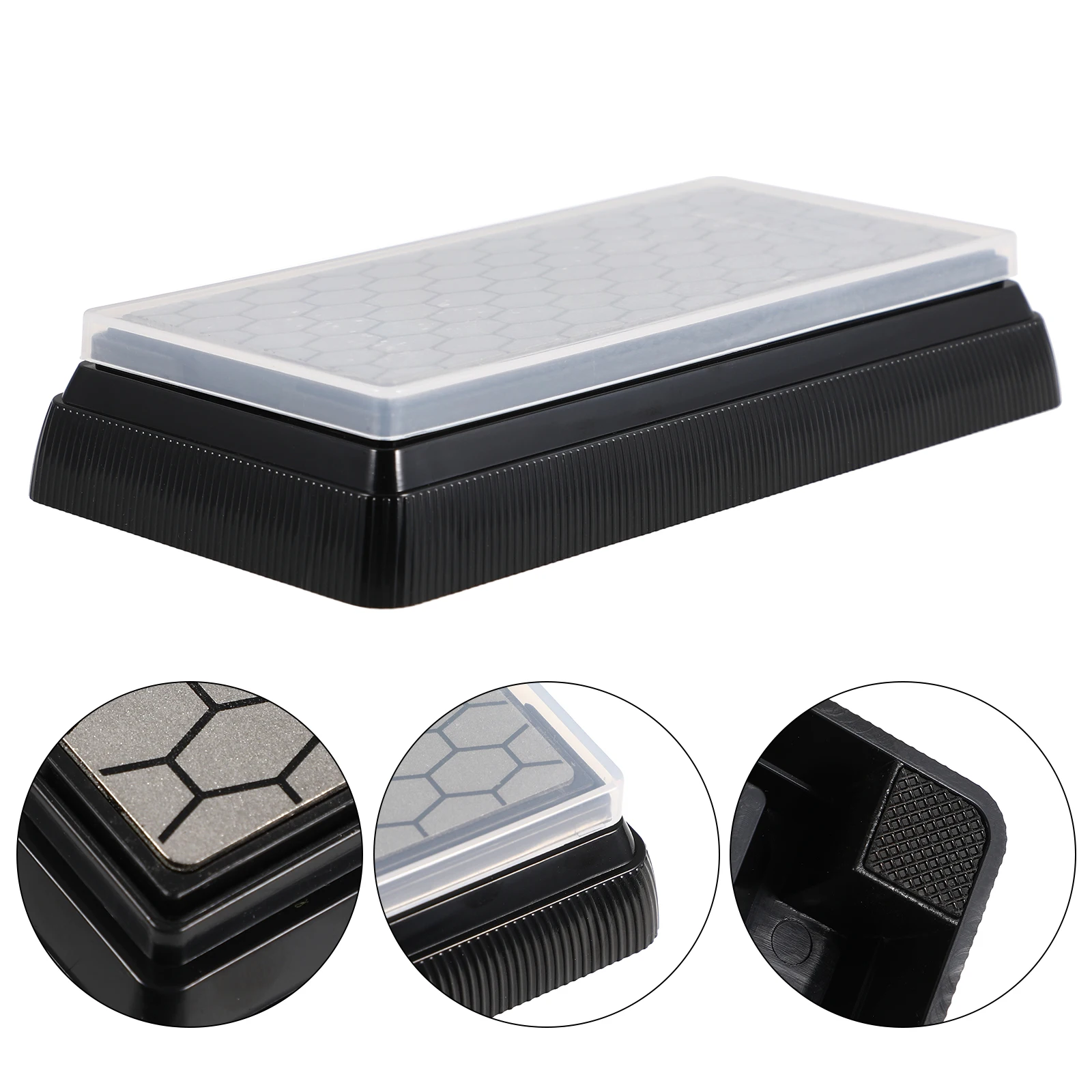 

Dual-Sided Diamond Knife Sharpener Portable Household Sharpening Tool For Cutlery Scissors Ceramic Blades Non-Slip Base