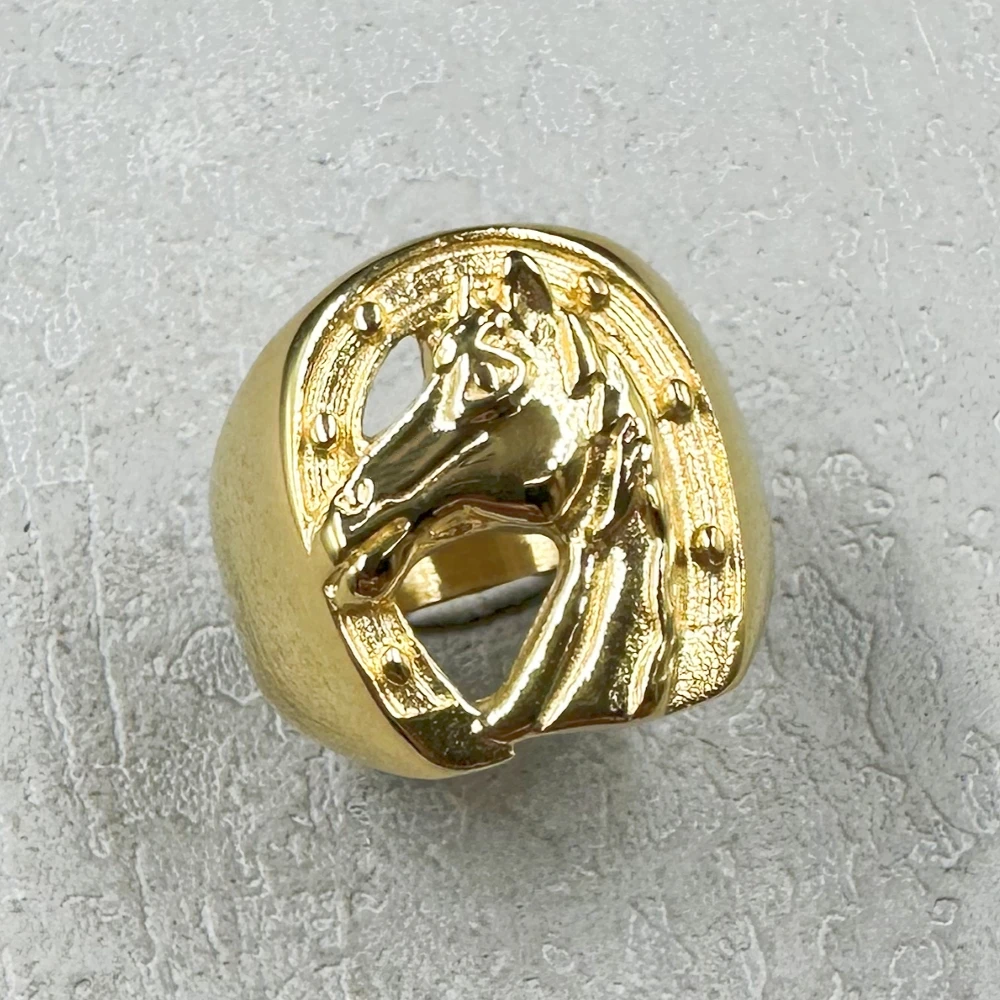 ホースホース-メンズリング,ヒップホップパンクスタイル,316lステンレススチール