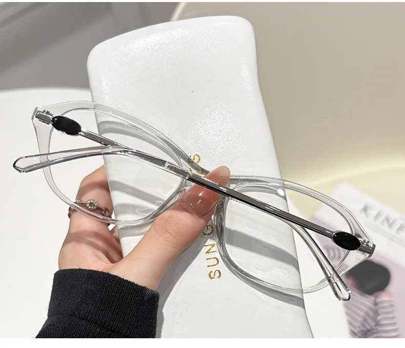 Ovale Myopie-Brille, langlebig, Anti-Blaulicht, mit Metallrahmen, fertige Myopie-Brille, geeignet für verschiedene Gesichtsformen – Detail 9