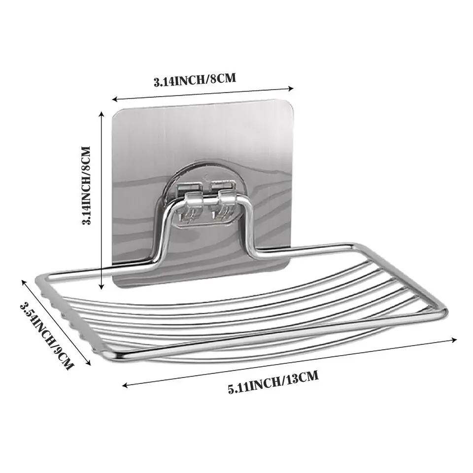 Настенный держатель для мыла, самоклеящаяся подставка из нержавеющей стали, губка для мыла, аксессуары для ванной комнаты