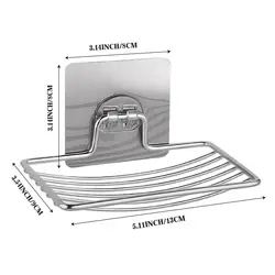 Настенный держатель для мыла, самоклеящаяся подставка из нержавеющей стали, губка для мыла, аксессуары для ванной комнаты