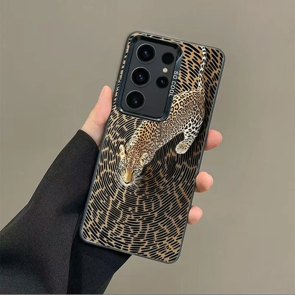 

Leopards textures case for Galaxy S25 S24 S23 S22 S21 S20 Ultra/ FE/Plus shock-proof rear cover anti-fingerprint