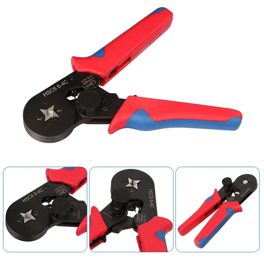 Ferrule Sleeves Terminal Crimping Tools Mini Electrical Pliers HSC8 6-4/6-6（0.25-10mm²/0.25-6mm²）Wire Connection Repair Clamp