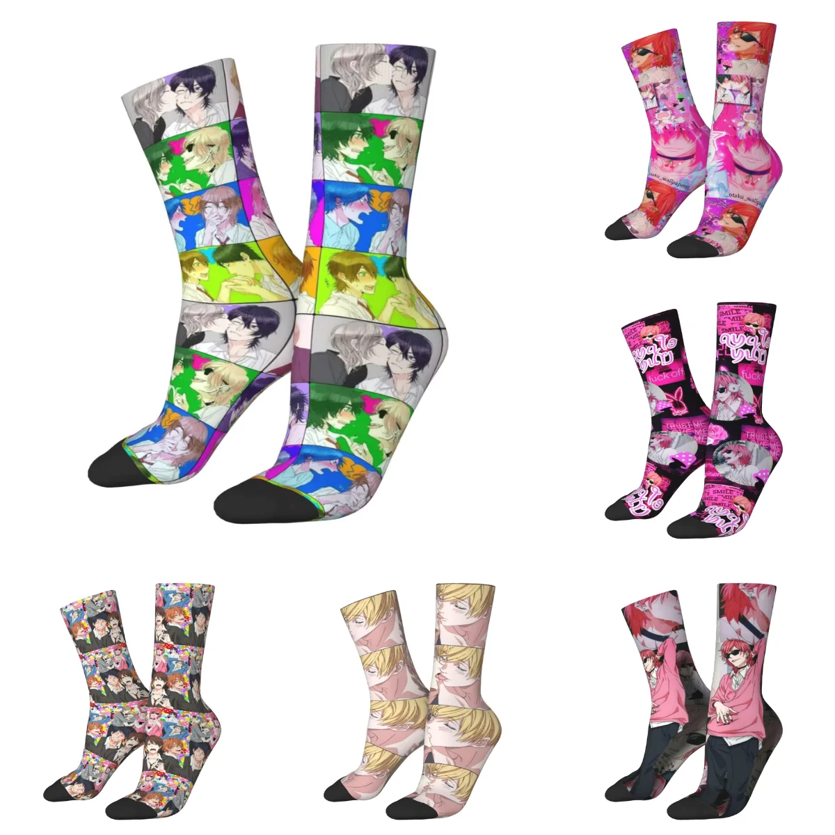 Unisex Men Socks Yuris Ayatos Tamura Yui Stockings Autumn Leisure Medium Soft Socks Pattern Outdoor Non Slip Socks