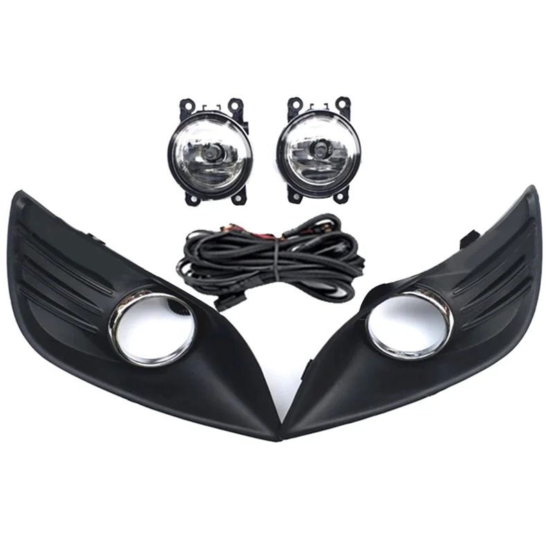 

Противотуманные фары для Ford Focus MK2 2009-2011, галогенная фара, крышка противотуманной фары, решетка, хромированная рамка, комплект жгутов замены-N25R