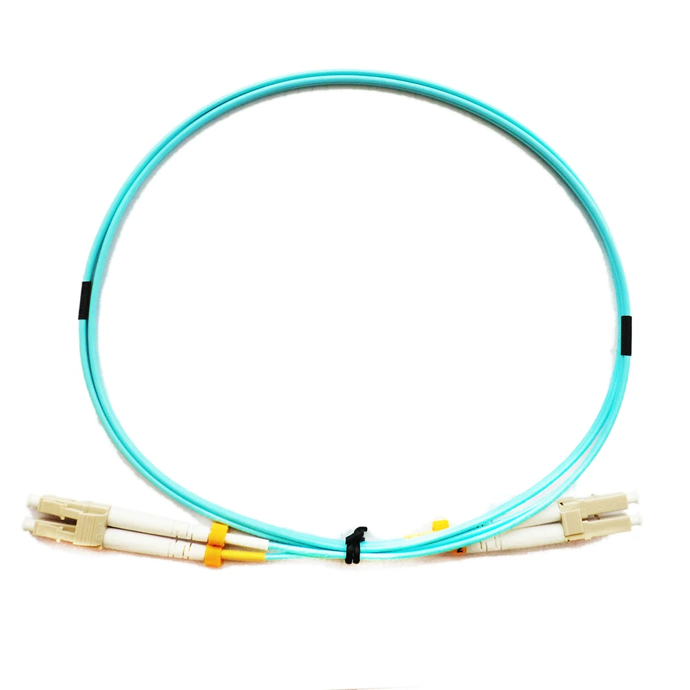 LC UPC Duplex Fiber Patch Cord Cable OM3-150 10Gbps/OM4-550 40Gbps 2.0mm Aqua 1/3/5 Meter 5/10/20 Pieces FTTH