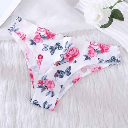 아이스 실크 파편 로우 웨이스트 속옷, 심리스 통기성 삼각형 바지, 섹시한 하프 랩 엉덩이