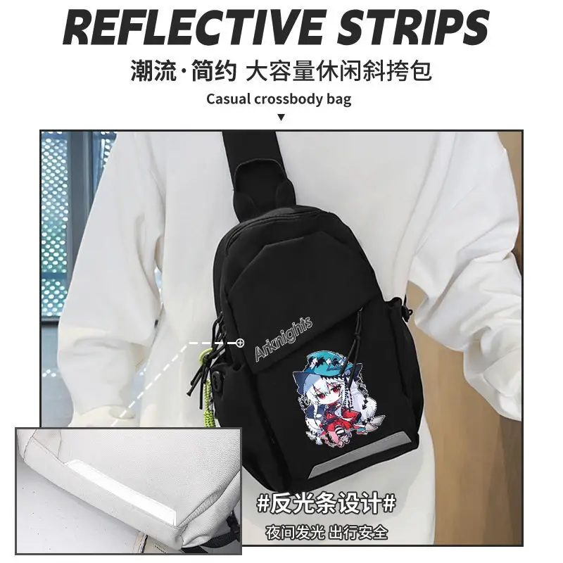 Arknights Chest Amiya Xiyi Cycling Travel Men's Simple Sports Large Capacity Crossbody Bag Unisex A