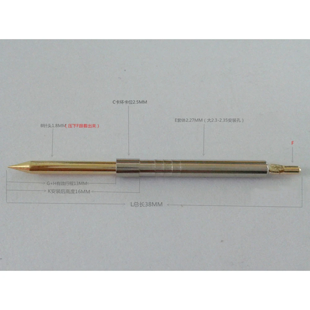 38MM Pointed Probe PH-4B Pointed Cone Test Needle Integrated Function Spring Needle 1.8 Pointed Probe 50pcs High Quality