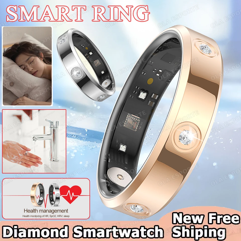 

Новое керамическое умное кольцо 2025 года для мужчин и женщин с жестами, качели для фотографий, пульс, кислород в крови, 5 атм, водонепроницаемые кольца с несколькими спортивными режимами