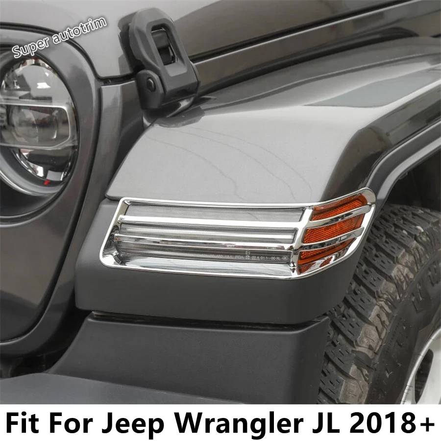 

Front Light Lamp Eyebrow Lampshade Frame Decoration Cover Trim For Jeep Wrangler JL 2018 - 2022 ABS Chrome Accessories Exterior