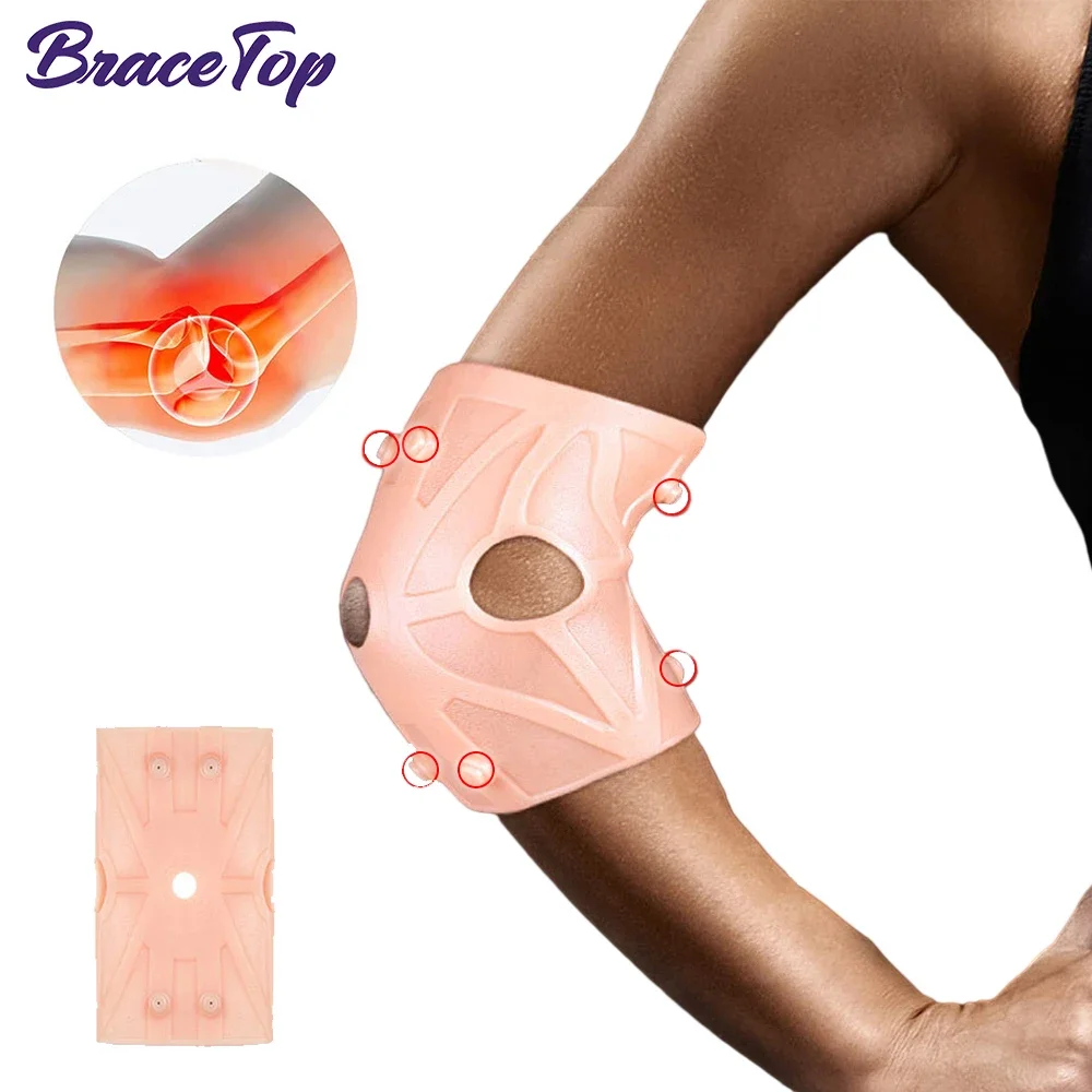 BraceTop 1 PC Silikongel Magnetotherapie Ellenbogenbandage Kompressionsstützhülse Linderung von Gelenkschmerzen, Sehnenentzündung, Tennis-Ellenbogenbandage
