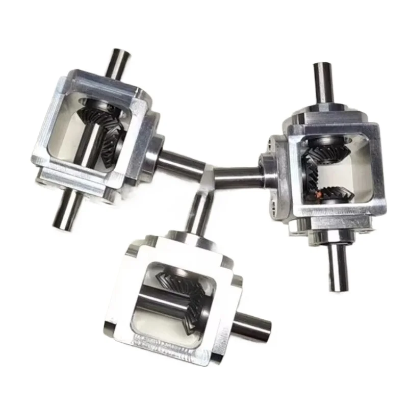 1:1 Ratio Right Angle Bevel Gearbox 10mm Shaft T-Type Cross Commutator