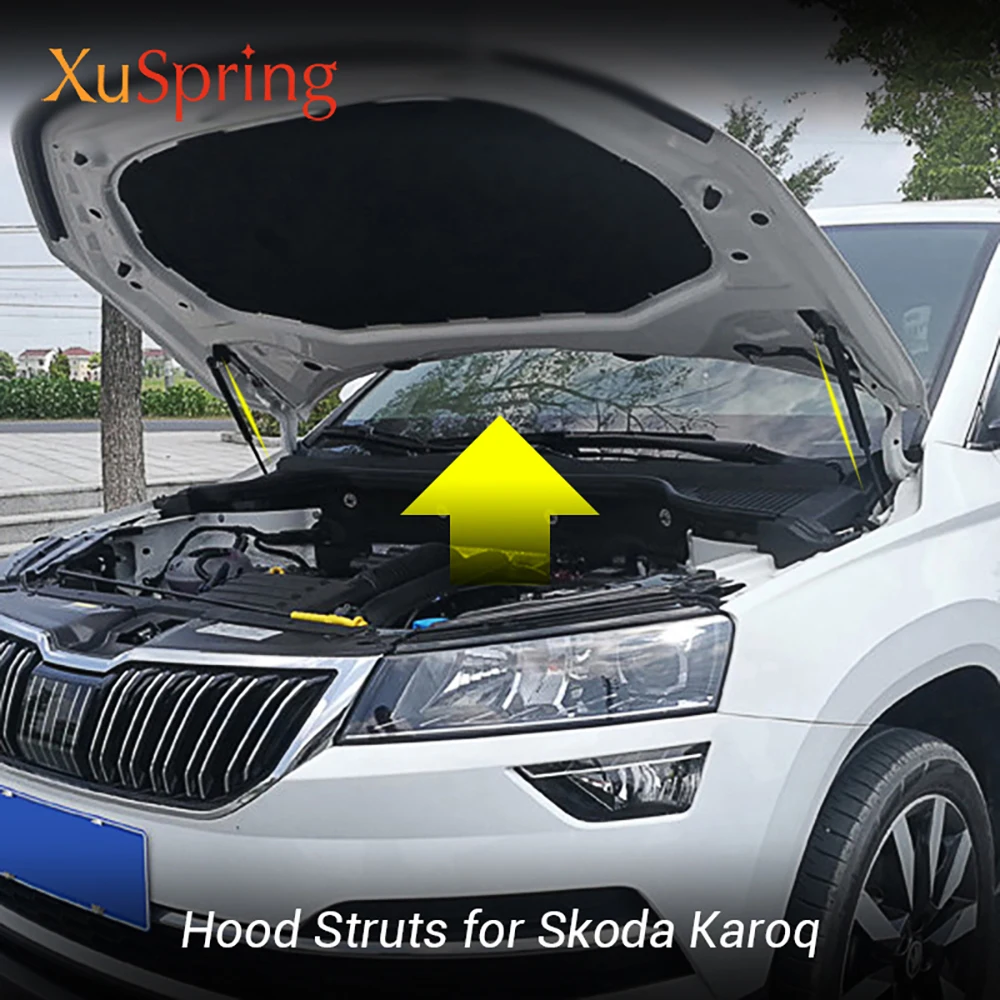 Car Hood Strut Bars for Skoda Karoq 2017 2018 2019 2020 2021 2022 2023 Hydraulic Rod Shock Spring Support Gas Accessories